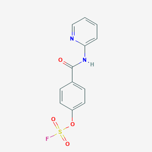 molecular formula C12H9FN2O4S B2514249 2-[(4-Fluorosulfonyloxybenzoyl)amino]pyridine CAS No. 2411218-92-1