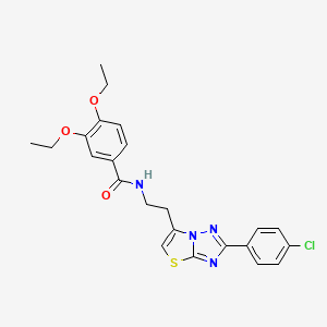 N-(2-(2-(4-chlorophenyl)thiazolo[3,2-b][1,2,4]triazol-6-yl)ethyl)-3,4-diethoxybenzamide
