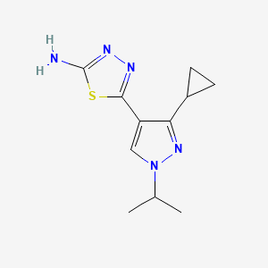 5-(3-Cyclopropyl-1-propan-2-ylpyrazol-4-yl)-1,3,4-thiadiazol-2-amine