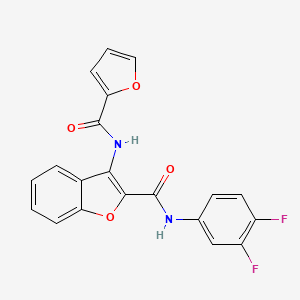 molecular formula C20H12F2N2O4 B2514266 N-(3,4-difluorophenyl)-3-(furan-2-amido)-1-benzofuran-2-carboxamide CAS No. 872609-27-3