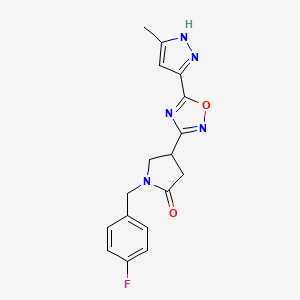 1-(4-fluorobenzyl)-4-[5-(3-methyl-1H-pyrazol-5-yl)-1,2,4-oxadiazol-3-yl]pyrrolidin-2-one