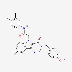 N-(3,4-dimethylphenyl)-2-(3-(4-methoxybenzyl)-8-methyl-4-oxo-3H-pyrimido[5,4-b]indol-5(4H)-yl)acetamide