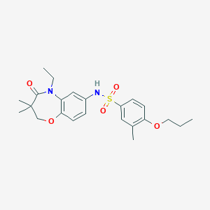 N-(5-ethyl-3,3-dimethyl-4-oxo-2,3,4,5-tetrahydrobenzo[b][1,4]oxazepin-7-yl)-3-methyl-4-propoxybenzenesulfonamide