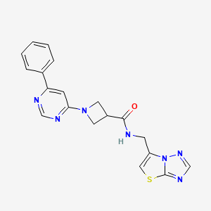1-(6-phenylpyrimidin-4-yl)-N-(thiazolo[3,2-b][1,2,4]triazol-6-ylmethyl)azetidine-3-carboxamide