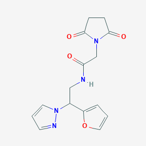 2-(2,5-dioxopyrrolidin-1-yl)-N-(2-(furan-2-yl)-2-(1H-pyrazol-1-yl)ethyl)acetamide