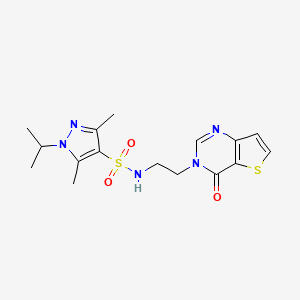 1-isopropyl-3,5-dimethyl-N-(2-(4-oxothieno[3,2-d]pyrimidin-3(4H)-yl)ethyl)-1H-pyrazole-4-sulfonamide