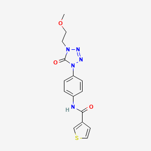 N-(4-(4-(2-methoxyethyl)-5-oxo-4,5-dihydro-1H-tetrazol-1-yl)phenyl)thiophene-3-carboxamide