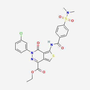 molecular formula C24H21ClN4O6S2 B2514315 ethyl 3-(3-chlorophenyl)-5-(4-(N,N-dimethylsulfamoyl)benzamido)-4-oxo-3,4-dihydrothieno[3,4-d]pyridazine-1-carboxylate CAS No. 890880-02-1