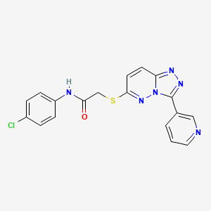 molecular formula C18H13ClN6OS B2514320 N-(4-chlorophenyl)-2-{[3-(pyridin-3-yl)-[1,2,4]triazolo[4,3-b]pyridazin-6-yl]sulfanyl}acetamide CAS No. 868968-59-6