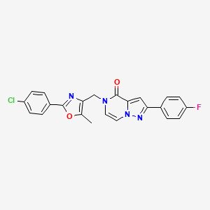 5-((2-(4-chlorophenyl)-5-methyloxazol-4-yl)methyl)-2-(4-fluorophenyl)pyrazolo[1,5-a]pyrazin-4(5H)-one