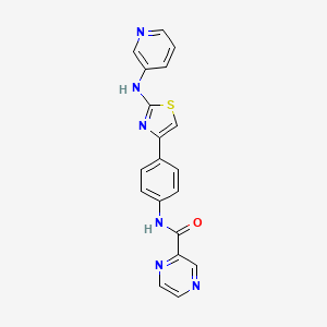 N-(4-(2-(pyridin-3-ylamino)thiazol-4-yl)phenyl)pyrazine-2-carboxamide