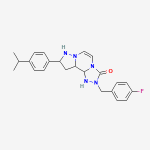 4-[(4-Fluorophenyl)methyl]-11-[4-(propan-2-yl)phenyl]-3,4,6,9,10-pentaazatricyclo[7.3.0.0^{2,6}]dodeca-1(12),2,7,10-tetraen-5-one