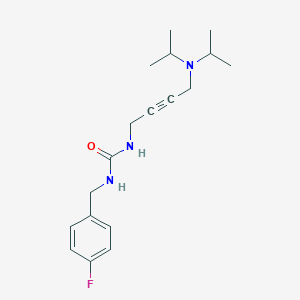 molecular formula C18H26FN3O B2514332 1-(4-(Diisopropylamino)but-2-yn-1-yl)-3-(4-fluorobenzyl)urea CAS No. 1396814-43-9