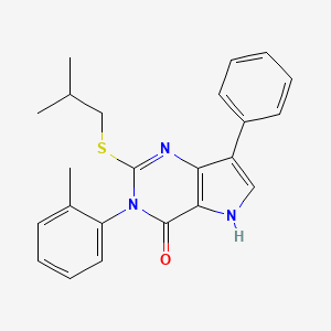 molecular formula C23H23N3OS B2514334 2-(isobutylthio)-7-phenyl-3-(o-tolyl)-3H-pyrrolo[3,2-d]pyrimidin-4(5H)-one CAS No. 2034555-36-5
