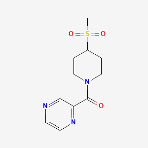 molecular formula C11H15N3O3S B2514343 (4-(Methylsulfonyl)piperidin-1-yl)(pyrazin-2-yl)methanone CAS No. 1448057-81-5