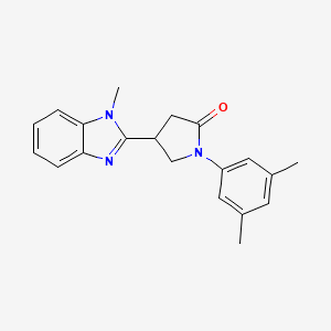 molecular formula C20H21N3O B2514344 1-(3,5-Dimethylphenyl)-4-(1-methylbenzimidazol-2-yl)pyrrolidin-2-one CAS No. 847396-70-7