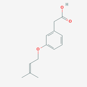molecular formula C13H16O3 B2514347 2-{3-[(3-Methylbut-2-en-1-yl)oxy]phenyl}acetic acid CAS No. 1061652-65-0