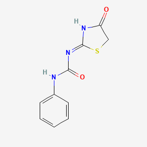 molecular formula C10H9N3O2S B2514352 3-(4-Oxo-4,5-dihydro-1,3-thiazol-2-yl)-1-phenylurea CAS No. 4650-17-3