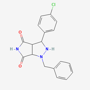 molecular formula C18H16ClN3O2 B2514357 1-benzyl-3-(4-chlorophenyl)tetrahydropyrrolo[3,4-c]pyrazole-4,6(2H,5H)-dione CAS No. 1005122-62-2