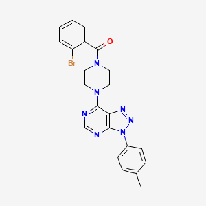 molecular formula C22H20BrN7O B2514358 (2-bromophenyl)(4-(3-(p-tolyl)-3H-[1,2,3]triazolo[4,5-d]pyrimidin-7-yl)piperazin-1-yl)methanone CAS No. 920383-50-2