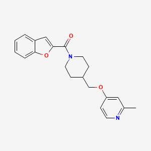 molecular formula C21H22N2O3 B2514359 1-Benzofuran-2-yl-[4-[(2-methylpyridin-4-yl)oxymethyl]piperidin-1-yl]methanone CAS No. 2379985-51-8