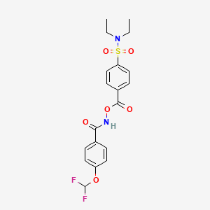 molecular formula C19H20F2N2O6S B2514361 [[4-(Difluoromethoxy)benzoyl]amino] 4-(diethylsulfamoyl)benzoate CAS No. 683781-05-7