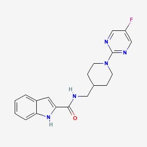 molecular formula C19H20FN5O B2514371 N-((1-(5-氟嘧啶-2-基)哌啶-4-基)甲基)-1H-吲哚-2-甲酰胺 CAS No. 2034470-50-1