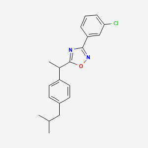 molecular formula C20H21ClN2O B2514373 3-(3-Chlorophenyl)-5-[1-(4-isobutylphenyl)ethyl]-1,2,4-oxadiazole CAS No. 261178-10-3