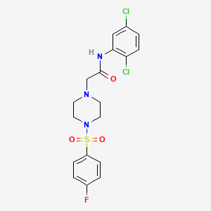 molecular formula C18H18Cl2FN3O3S B2514379 N-(2,5-二氯苯基)-2-[4-(4-氟苯磺酰)哌嗪-1-基]乙酰胺 CAS No. 712345-12-5