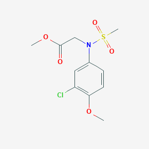 molecular formula C11H14ClNO5S B2514382 N-(3-氯-4-甲氧基苯基)-N-(甲基磺酰基)甘氨酸甲酯 CAS No. 425618-72-0