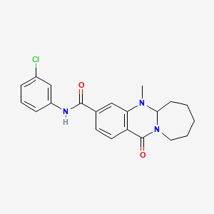 molecular formula C21H22ClN3O2 B2514387 N-(3-chlorophenyl)-5-methyl-12-oxo-5,5a,6,7,8,9,10,12-octahydroazepino[2,1-b]quinazoline-3-carboxamide CAS No. 1775347-71-1