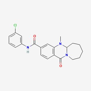 N-(3-chlorophenyl)-5-methyl-12-oxo-5,5a,6,7,8,9,10,12-octahydroazepino[2,1-b]quinazoline-3-carboxamide