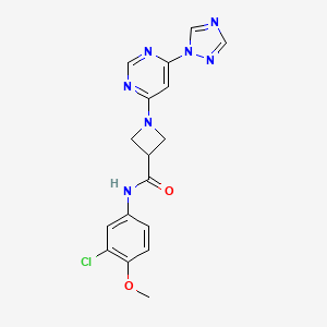 1-(6-(1H-1,2,4-triazol-1-yl)pyrimidin-4-yl)-N-(3-chloro-4-methoxyphenyl)azetidine-3-carboxamide