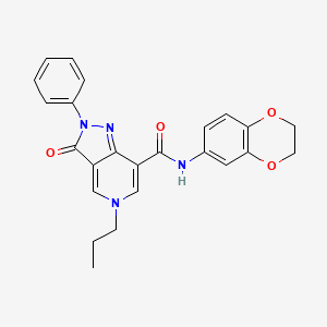 molecular formula C24H22N4O4 B2514400 N-(2,3-dihydro-1,4-benzodioxin-6-yl)-3-oxo-2-phenyl-5-propyl-2H,3H,5H-pyrazolo[4,3-c]pyridine-7-carboxamide CAS No. 921578-50-9