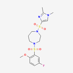1-((1,2-dimethyl-1H-imidazol-4-yl)sulfonyl)-4-((5-fluoro-2-methoxyphenyl)sulfonyl)-1,4-diazepane