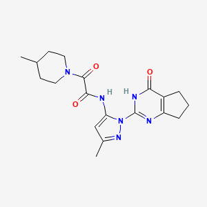N-(3-methyl-1-(4-oxo-4,5,6,7-tetrahydro-3H-cyclopenta[d]pyrimidin-2-yl)-1H-pyrazol-5-yl)-2-(4-methylpiperidin-1-yl)-2-oxoacetamide