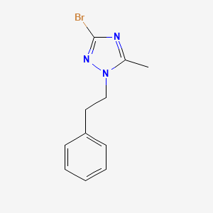 molecular formula C11H13Br2N3 B2514409 3-bromo-5-methyl-1-(2-phenylethyl)-1H-1,2,4-triazole CAS No. 1374408-37-3