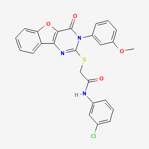molecular formula C25H18ClN3O4S B2514410 N-(3-chlorophenyl)-2-[[3-(3-methoxyphenyl)-4-oxo-[1]benzofuro[3,2-d]pyrimidin-2-yl]sulfanyl]acetamide CAS No. 872209-29-5