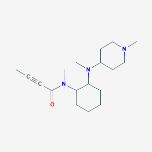 molecular formula C18H31N3O B2514412 N-Methyl-N-[2-[methyl-(1-methylpiperidin-4-yl)amino]cyclohexyl]but-2-ynamide CAS No. 2411264-63-4