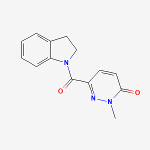 molecular formula C14H13N3O2 B2514418 6-(indoline-1-carbonyl)-2-methylpyridazin-3(2H)-one CAS No. 930886-00-3