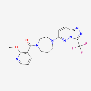 molecular formula C18H18F3N7O2 B2514430 1-(2-Methoxypyridine-3-carbonyl)-4-[3-(trifluoromethyl)-[1,2,4]triazolo[4,3-b]pyridazin-6-yl]-1,4-diazepane CAS No. 2380079-55-8