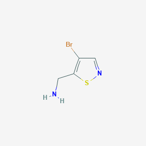 molecular formula C4H5BrN2S B2514431 （4-溴-1,2-噻唑-5-基）甲胺 CAS No. 1781571-44-5