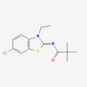 molecular formula C14H17ClN2OS B2514435 (E)-N-(6-chloro-3-ethylbenzo[d]thiazol-2(3H)-ylidene)pivalamide CAS No. 865544-18-9