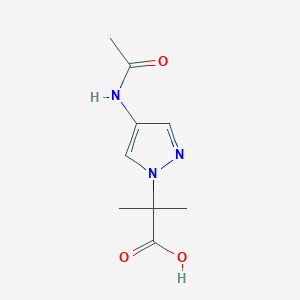 molecular formula C9H13N3O3 B2514439 2-(4-Acetamidopyrazol-1-yl)-2-methylpropanoic acid CAS No. 1829506-92-4