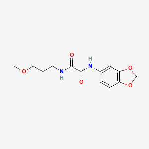 molecular formula C13H16N2O5 B2514441 N'-(1,3-benzodioxol-5-yl)-N-(3-methoxypropyl)oxamide CAS No. 900000-85-3