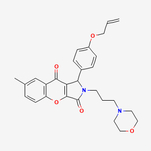 molecular formula C28H30N2O5 B2514445 1-(4-(Allyloxy)phenyl)-7-methyl-2-(3-morpholinopropyl)-1,2-dihydrochromeno[2,3-c]pyrrole-3,9-dione CAS No. 879943-91-6