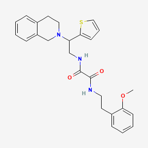 molecular formula C26H29N3O3S B2514457 N'-[2-(2-methoxyphenyl)ethyl]-N-[2-(1,2,3,4-tetrahydroisoquinolin-2-yl)-2-(thiophen-2-yl)ethyl]ethanediamide CAS No. 898407-97-1