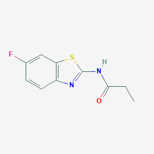molecular formula C10H9FN2OS B251446 N-(6-fluoro-1,3-benzothiazol-2-yl)propanamide 