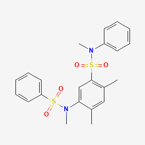 molecular formula C22H24N2O4S2 B2514461 N,2,4-trimethyl-5-(N-methylbenzenesulfonamido)-N-phenylbenzene-1-sulfonamide CAS No. 900137-09-9