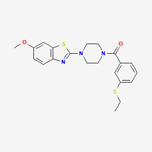molecular formula C21H23N3O2S2 B2514471 (3-(Ethylthio)phenyl)(4-(6-methoxybenzo[d]thiazol-2-yl)piperazin-1-yl)methanone CAS No. 886915-15-7
